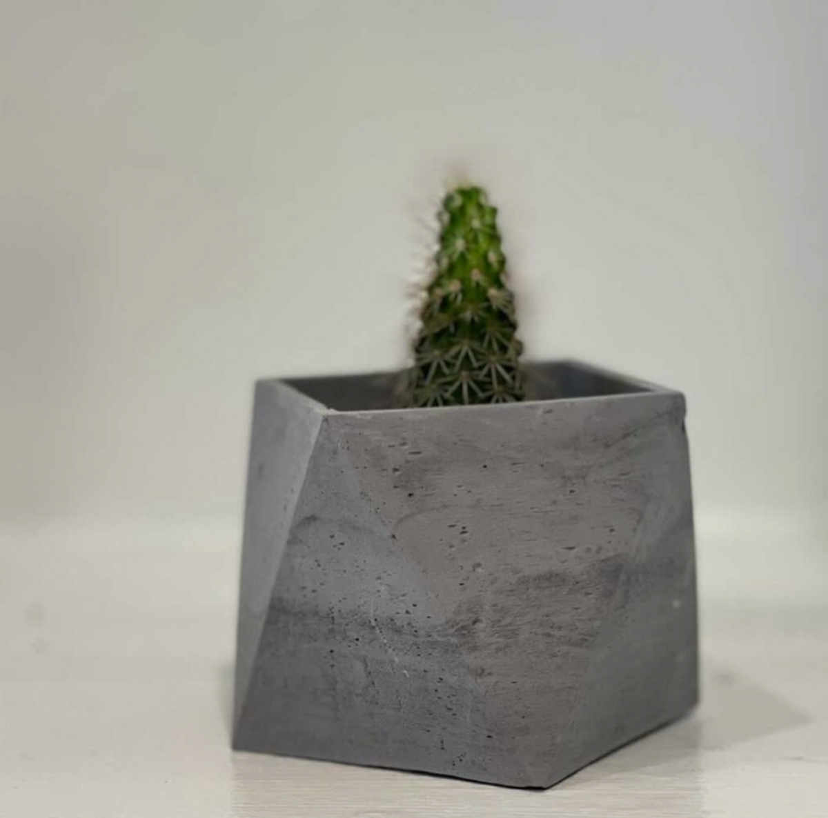 grey geometric plant pot Amelia Geometric Planter – Queen City 'Crete