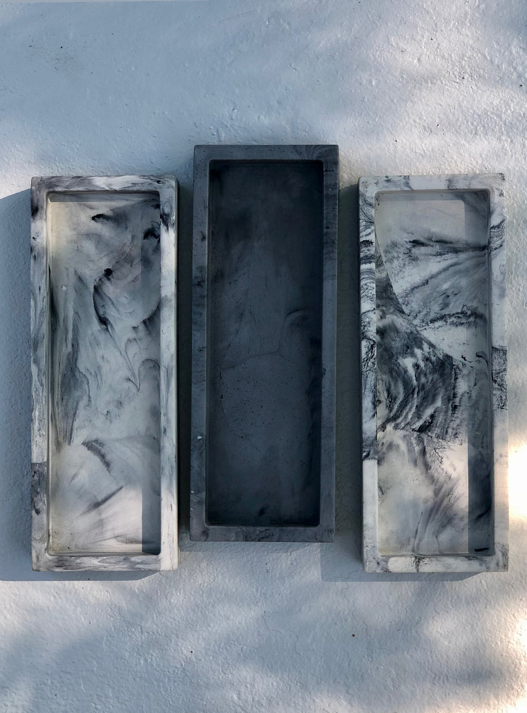 Concrete rectangular tray