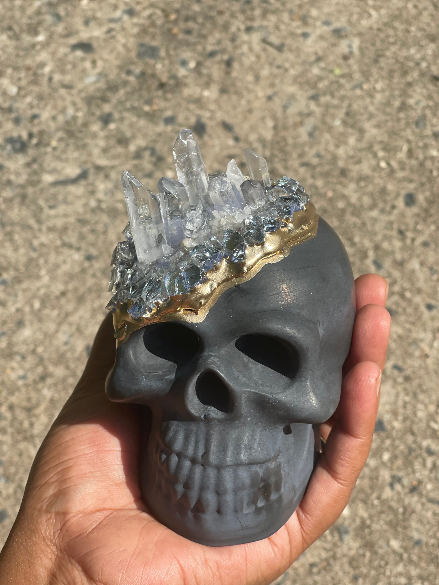 Black Quartz Crystal Fancy Bones