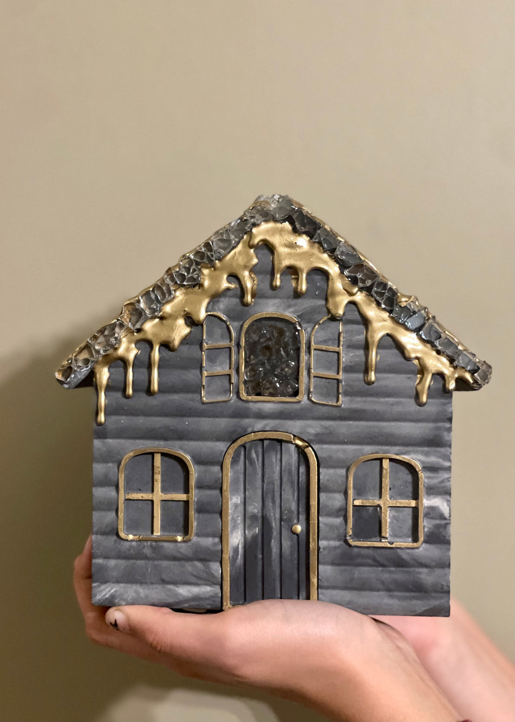 QCC black and white marble Gingerbread House 2023 Edition