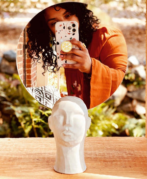 The Franco with mirror statue is photographed by its creator, Queen City ‘Cretes Shamila Varner.