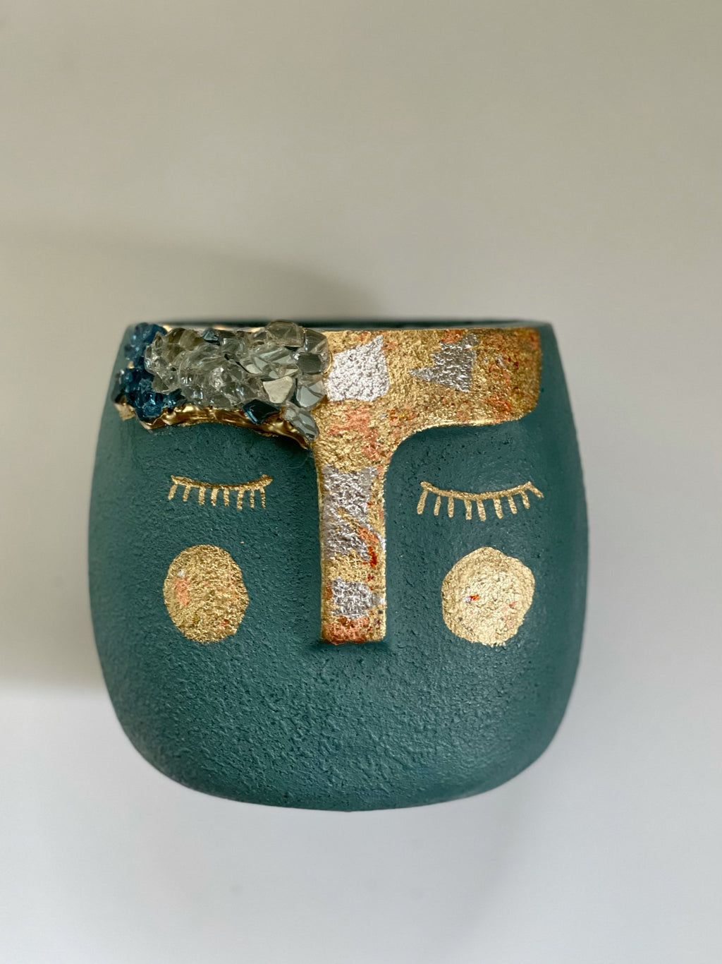 Teal Queen Carla Geode Planter