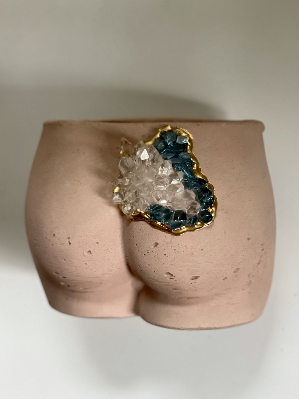 Large Light Pink Booty Geode Planter