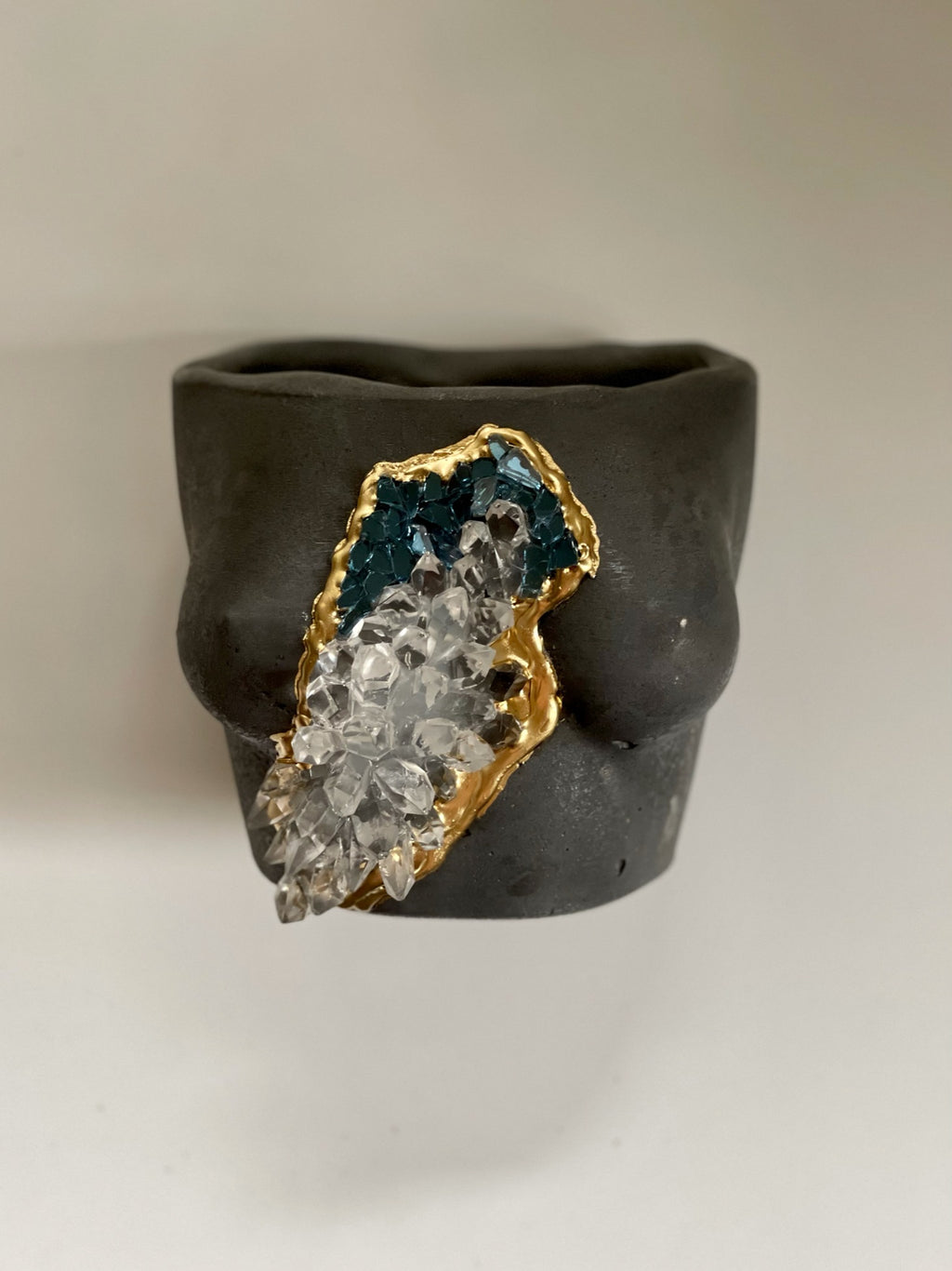 Charcoal Gray Large Milady Geode Planter