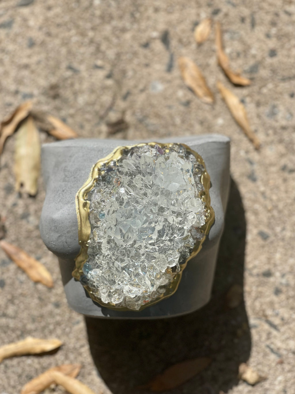 Grey Milady Geode Planter