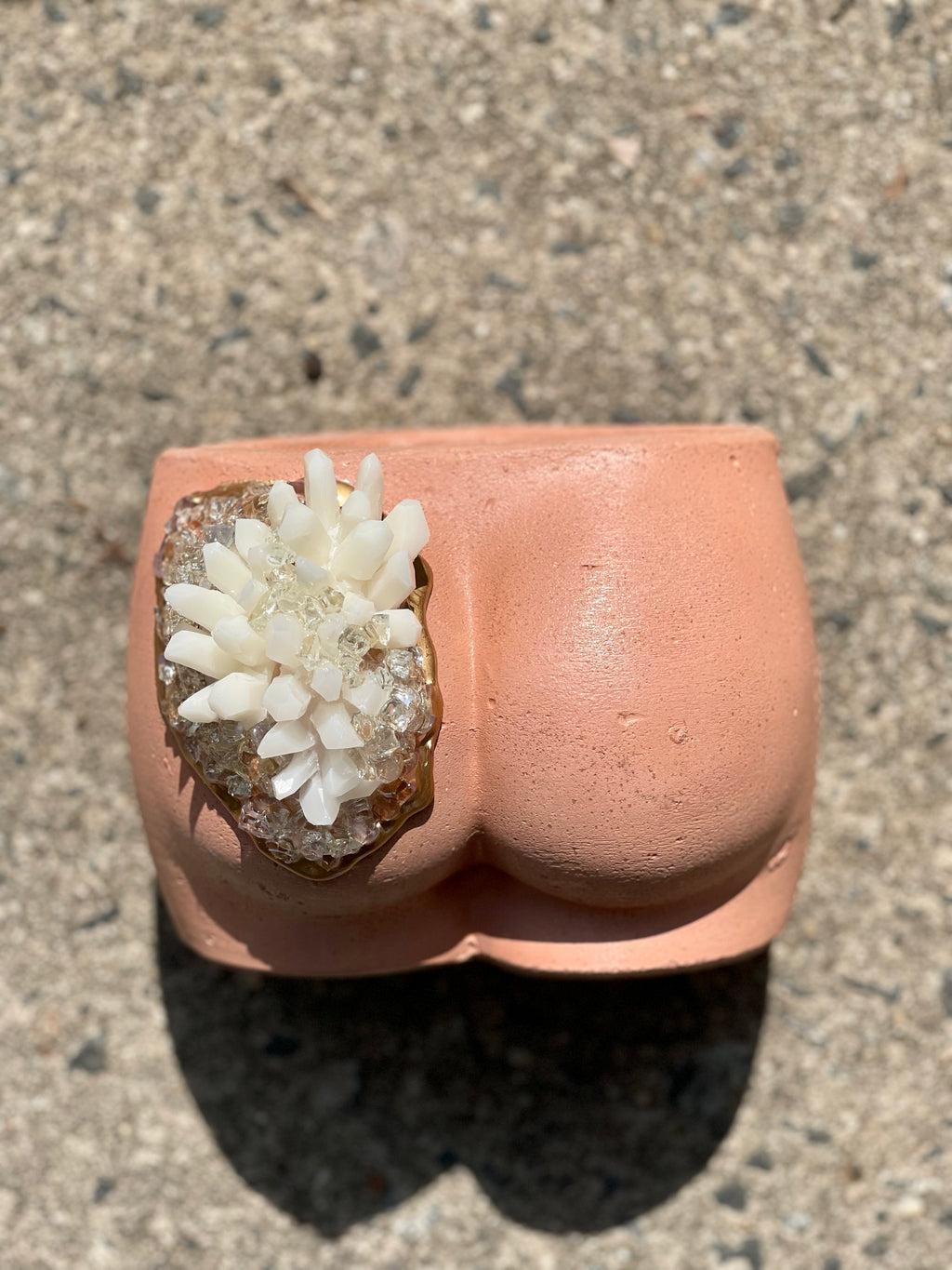 Large terracotta geode booty
