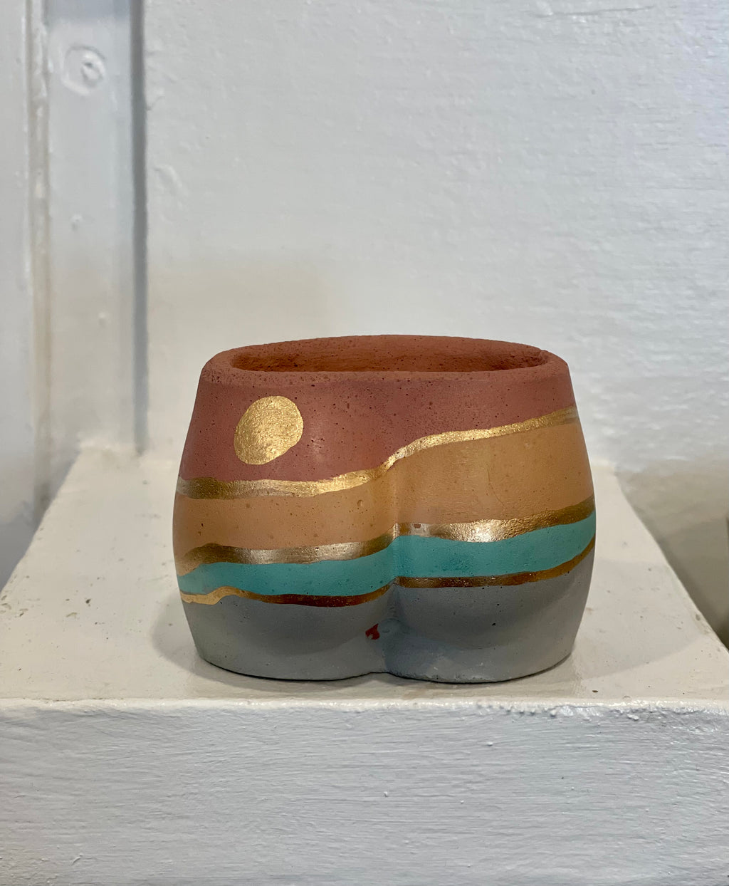 Moon Mini butt -  pink, tangerine, teal, and grey