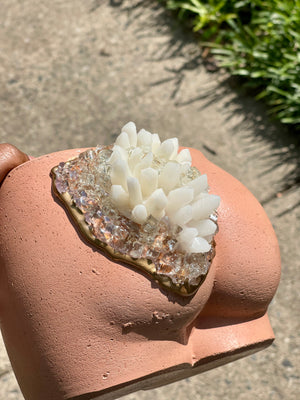 Large terracotta geode booty