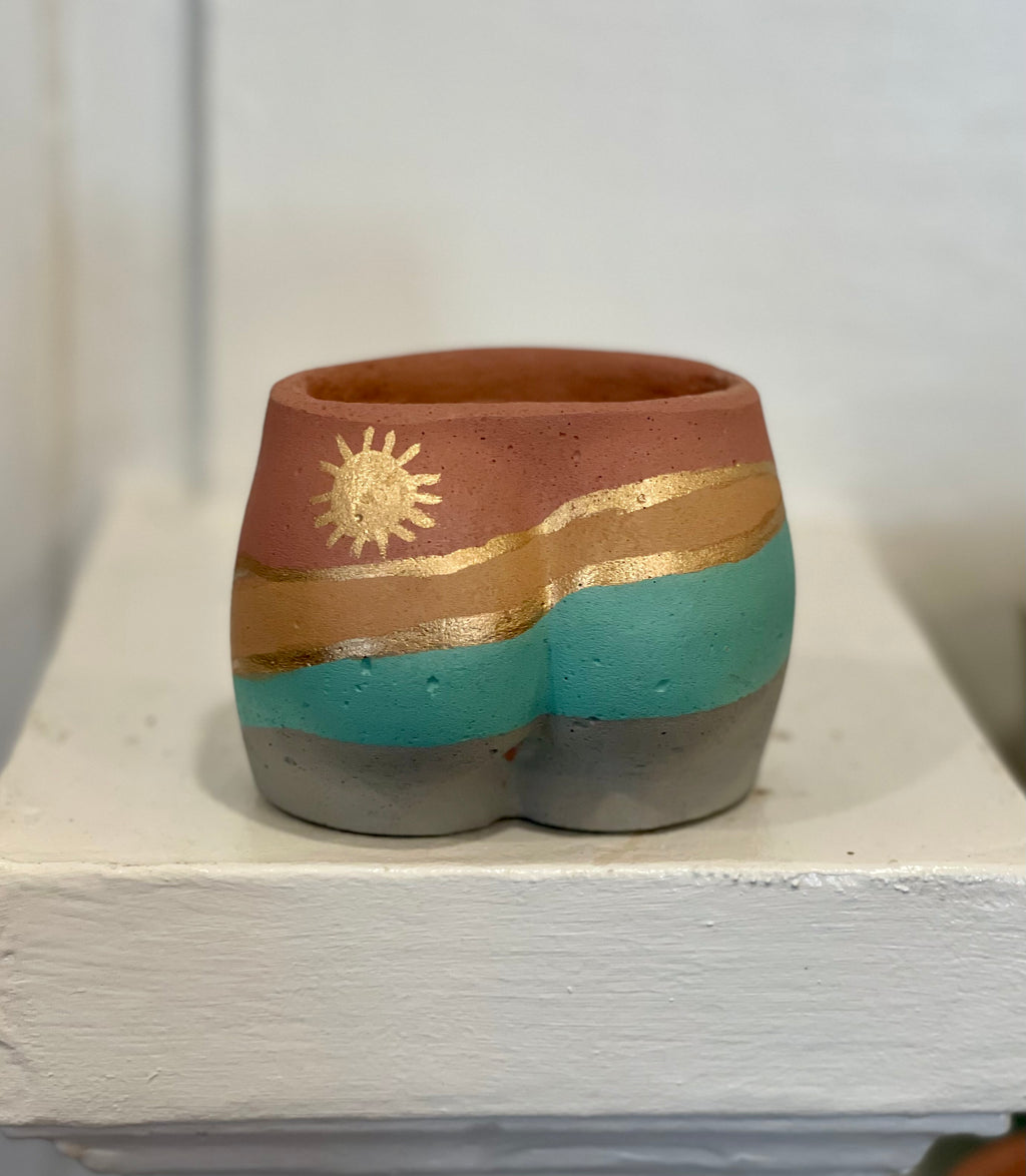 Sun Mini butt -  pink, tangerine, teal and grey